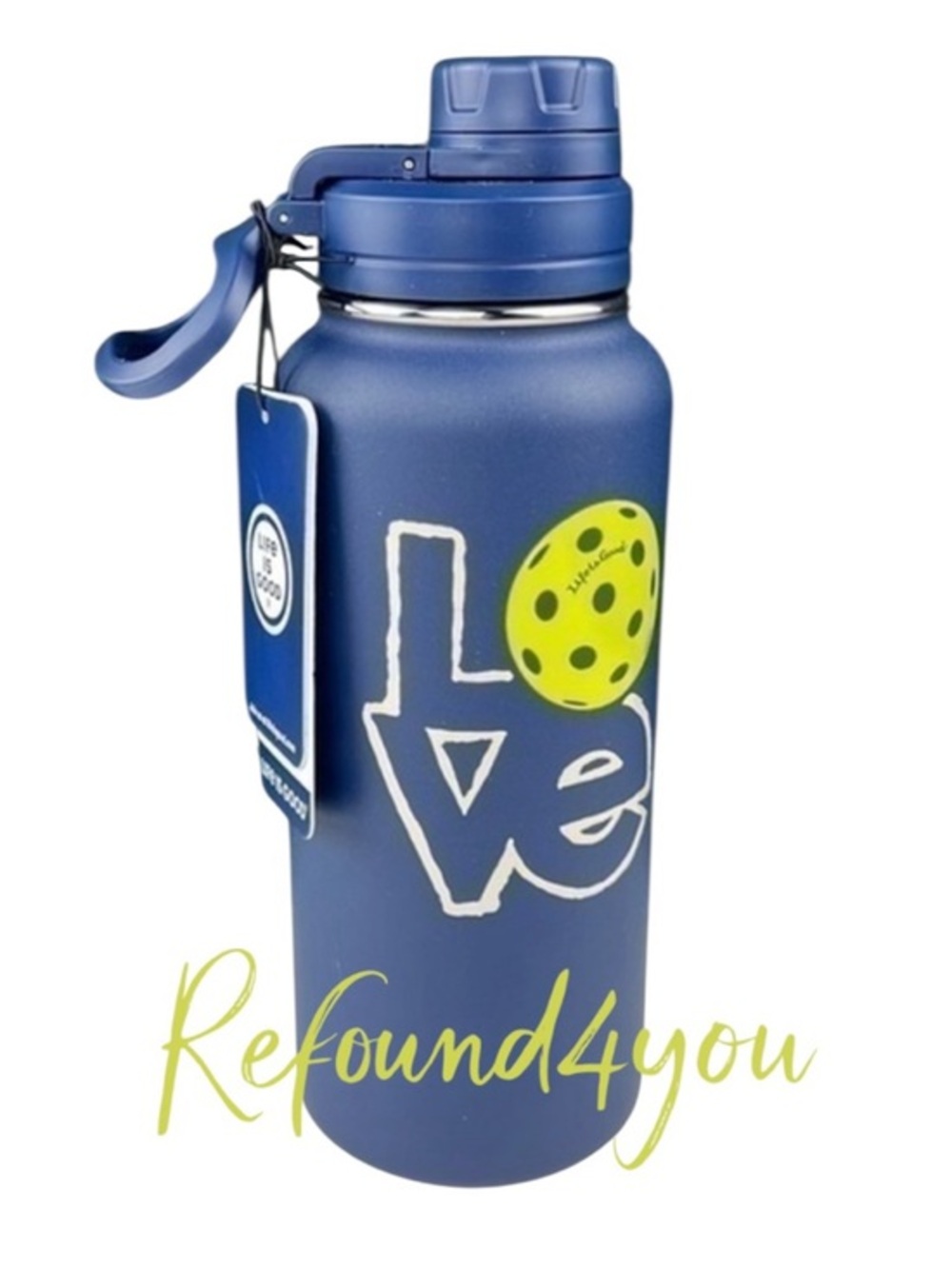 MEN - Life is Good - ‘Golf Love’ 32oz Insulated water bottle. Navy. NWT
